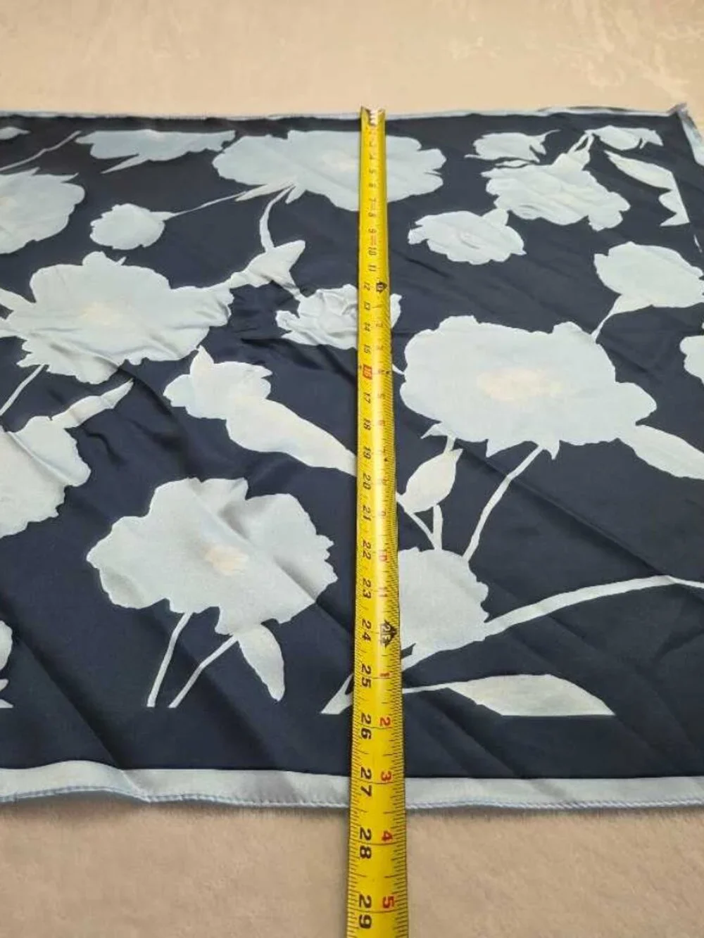 New Anthropologie blue two-tone floral printed scarf